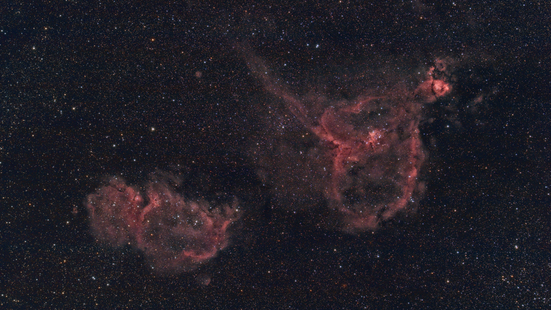 Heart and Soul Nebula in Color