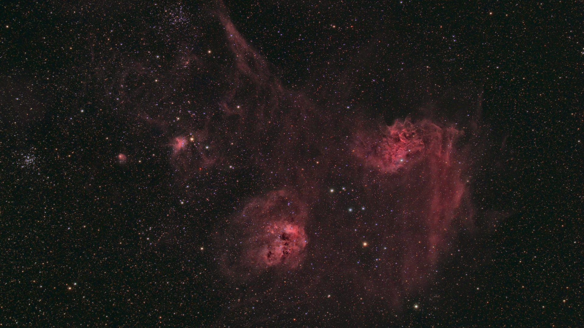 Tadpoles and Flaming Star Nebula